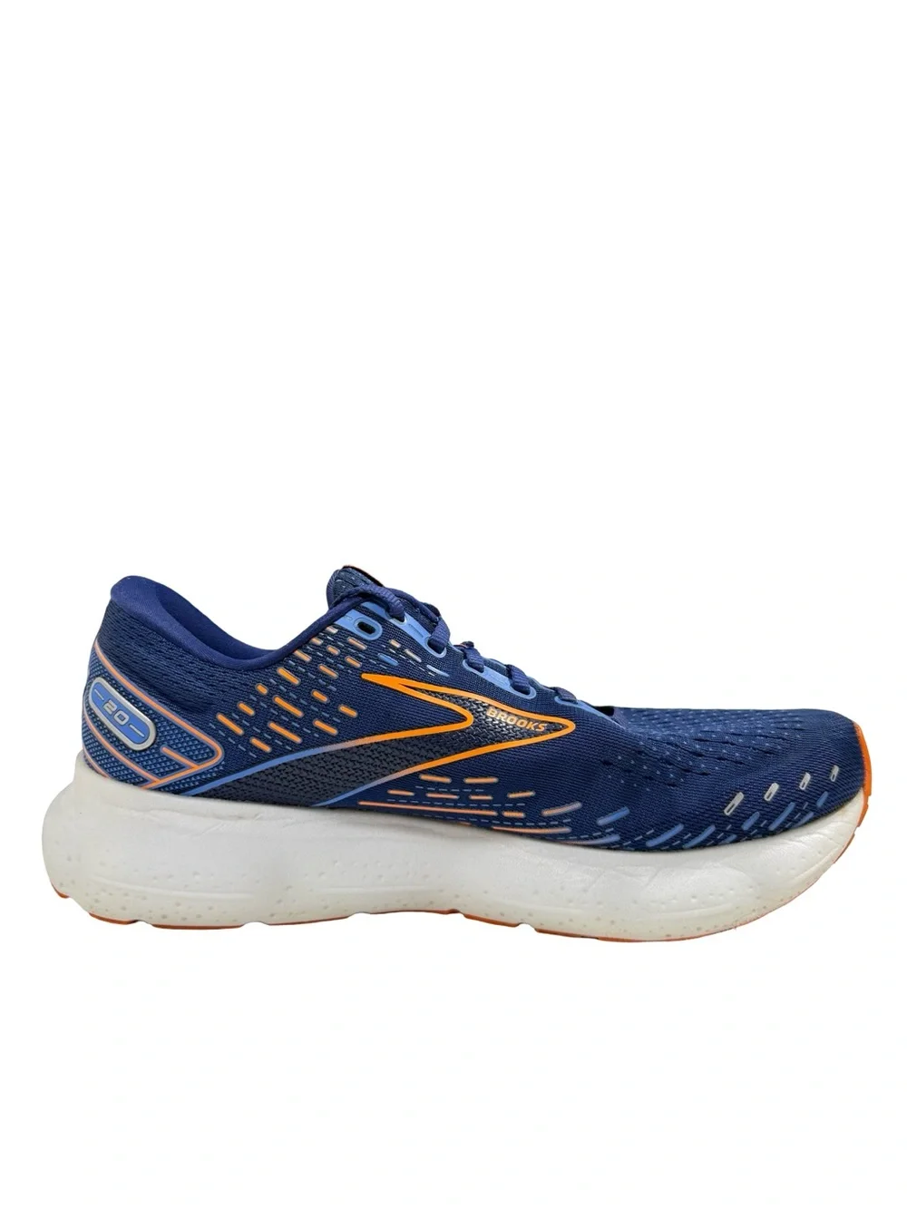 Brooks Glycerin 20 Mens 10 D Blue Orange Cushioned Running Shoes 1103821D444